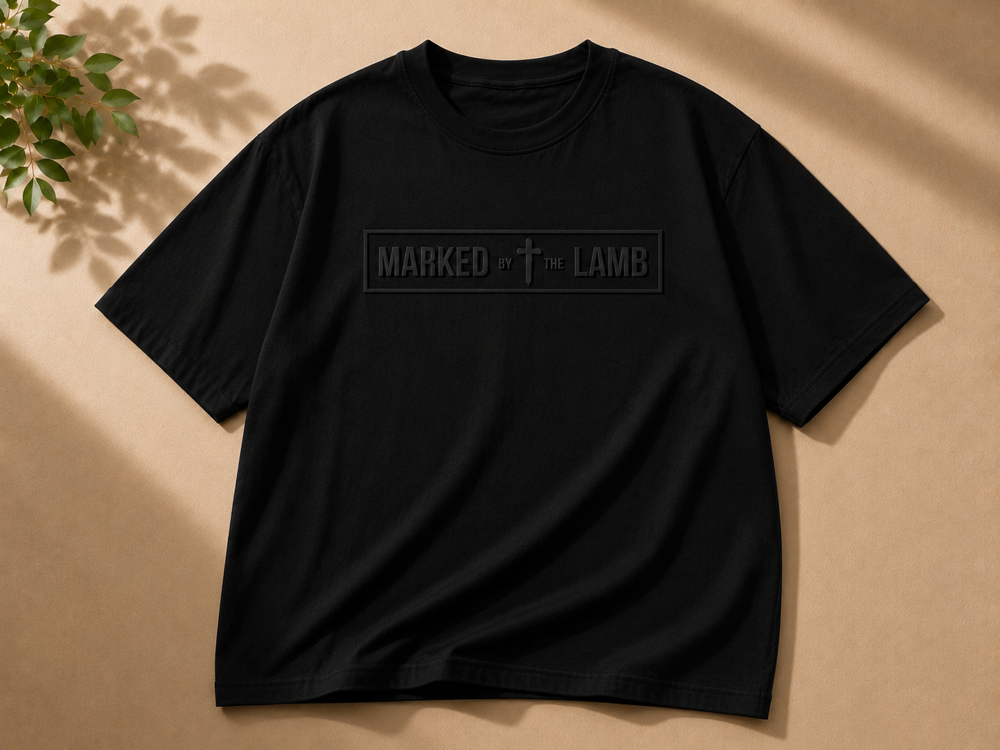 Black Embossed Logo Tee